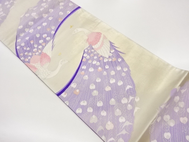 JAPANESE FUKURO OBI / WOVEN PEACOCK